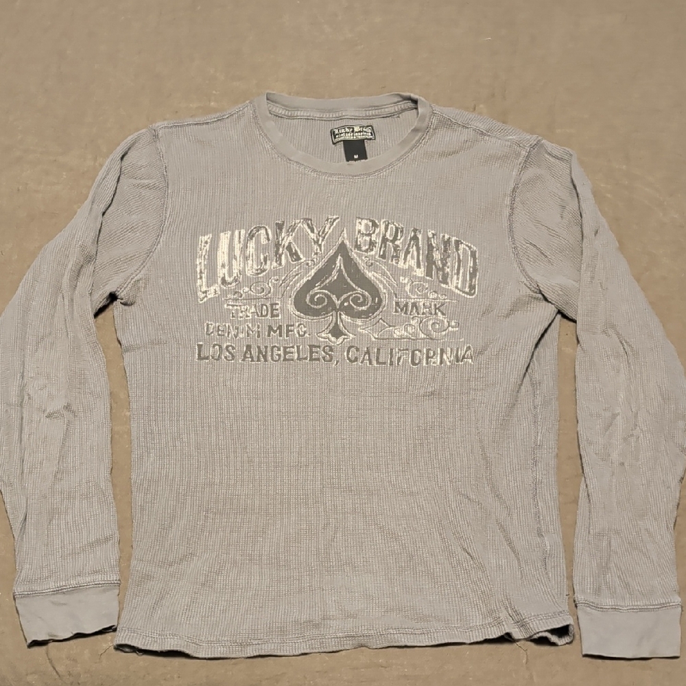 Lucky Brand Light Gray Long Sleeve Tee